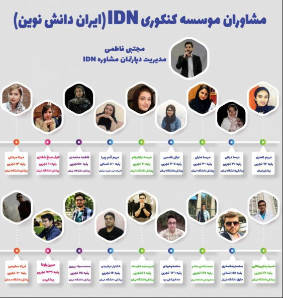 مشاوران رتبه برتر موسسه مشاوره و برنامه ریزی کنکور IDN (ایران دانش نوین)